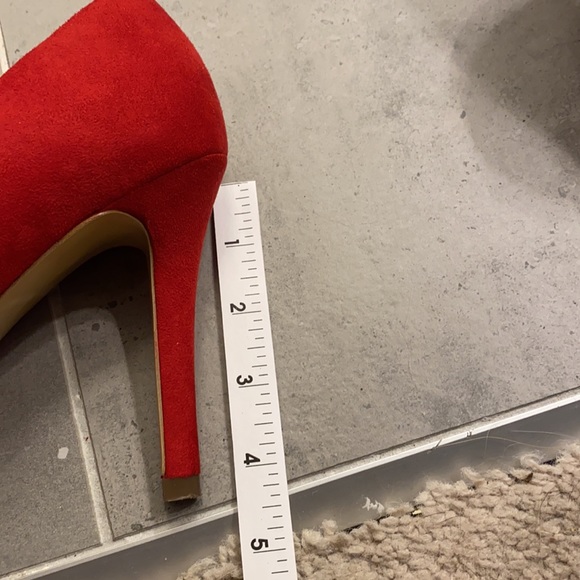 Red Suede High Heels - Picture 4 of 5